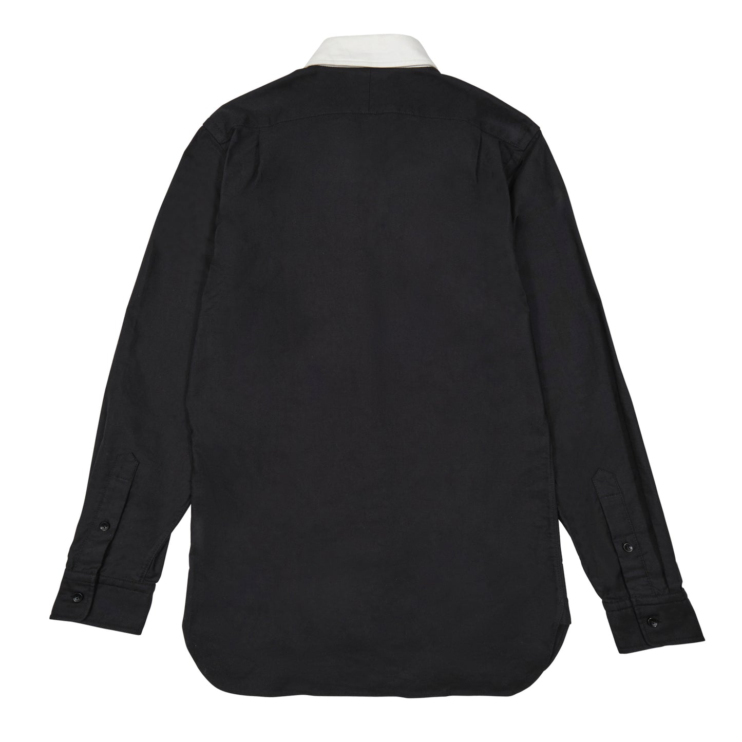 Button-Front Dress Shirt Black and White