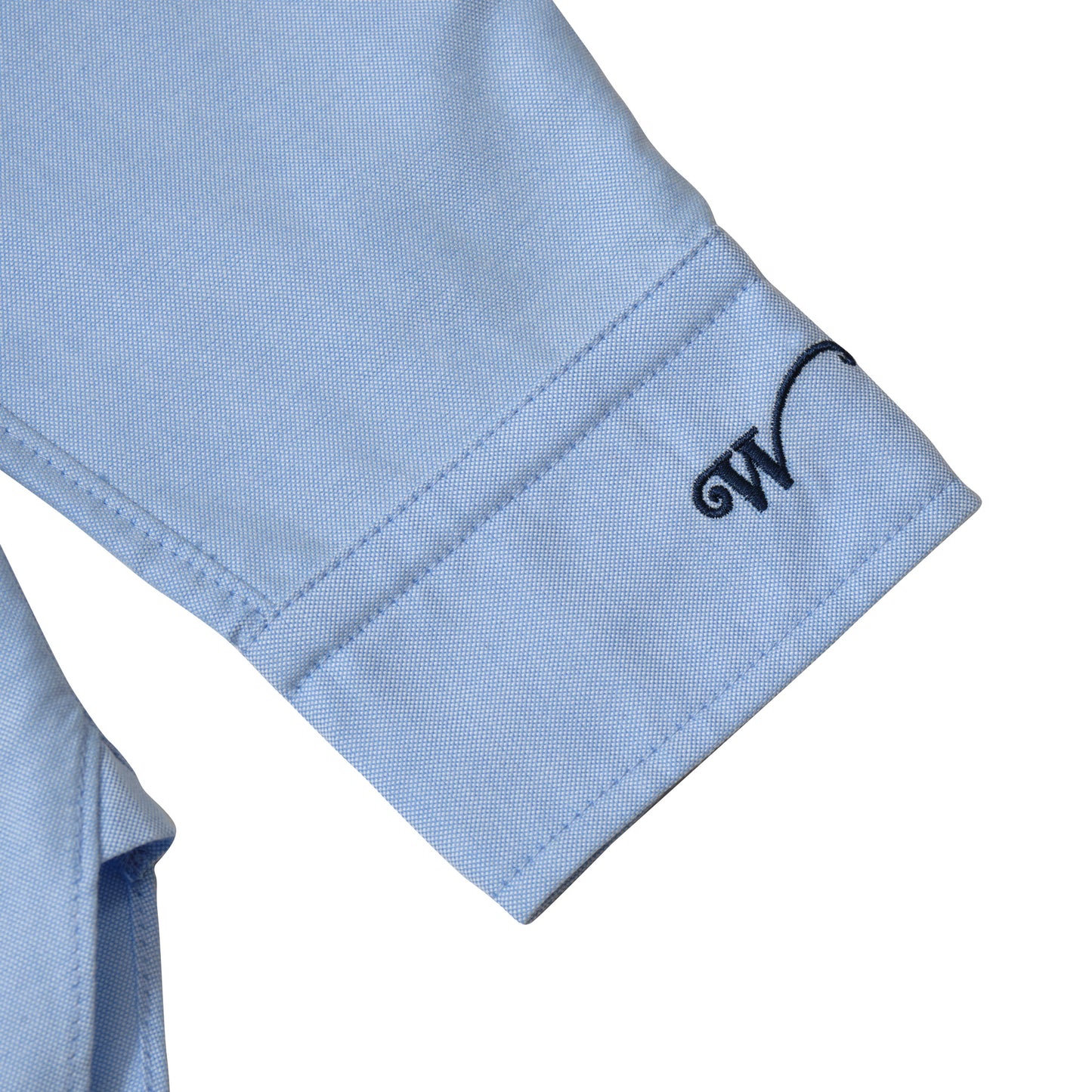 Button-Front Dress Shirt Blue and White