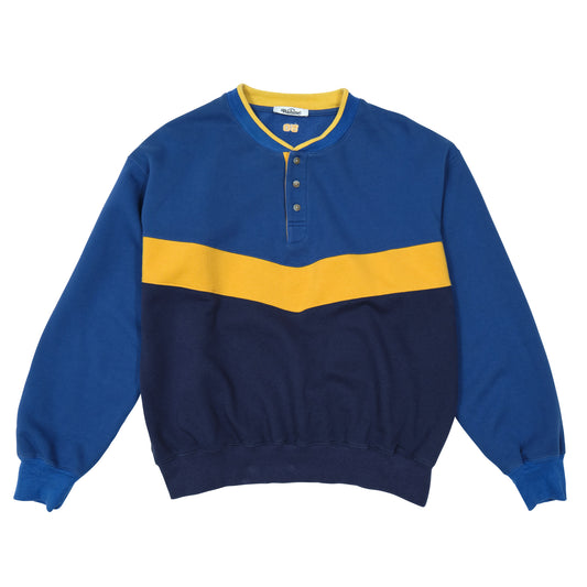 Henley Crewneck Blue and Yellow